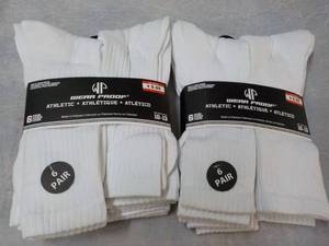 lot 201 image: 12 pair Wear Proof White size 10-13...