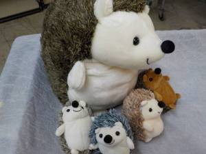 lot 210 image: Hiboom 5 pc Hedgehog Stuffed Animal...