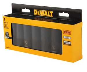 lot 20 image: DEWALT DWMT81608 - DWT 12IN DR 7PC DP IMPACT SOCKET ST SAE