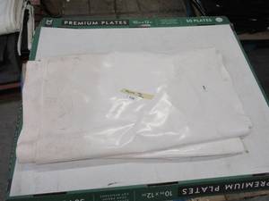 lot 109 image: NEW Vinyl Tarp - 3 x 105 White  White Vinyl tarp - 20 oz. Heavyweight Duty
