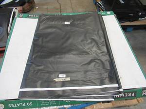 lot 110 image: NEW Vinyl Tarp - 4 x 76 Black  White Vinyl tarp - 7 oz. Lightweight Duty
