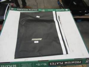 lot 111 image: NEW Vinyl Tarp - 8 x 40 Black  White Vinyl tarp - 7 oz. Lightweight Duty