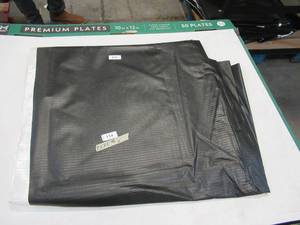lot 114 image: NEW Vinyl Tarp - 9 x 34 Black  White Vinyl tarp - 13 oz. Mediumweight Duty
