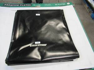 lot 144 image: NEW Vinyl Tarp - 4 x 77 Black  Black Vinyl tarp - 20 oz. Heavyweight Duty