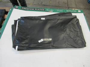 lot 148 image: NEW Vinyl Tarp - 10 x 46  Black  White Vinyl tarp - 7 oz. Lightweight Duty