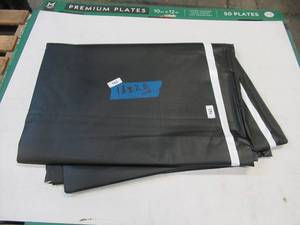 lot 162 image: NEW Vinyl Tarp - 16 x 28  Black  White Vinyl tarp - 7 oz. Lightweight Duty