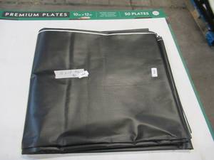 lot 164 image: NEW Vinyl Tarp - 16 x 19  Black  White Vinyl tarp - 9 oz. Lightweight Duty