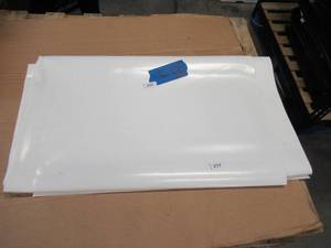 lot 217 image: NEW Vinyl Tarp - 5 x 25 White  White Vinyl tarp - 20 oz. Heavyweight Duty