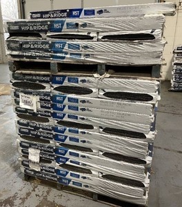 lot 7 image: TAMKO Pallet of 56 Bundles of 12-14 x 12 Hip & Ridge Color Rustic Black