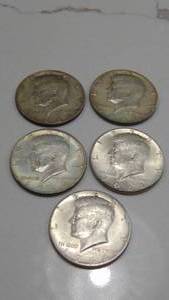 lot 11 image: 3-1964, 1965, 1966 Kenndy Half Dollars