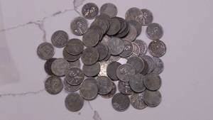 lot 19 image: 61- Zinc coated Steel Wheat Pennies