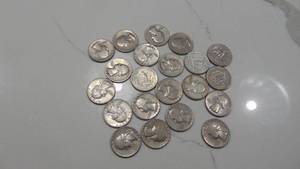 lot 33 image: 21-Silver Quarters from 1941-1964