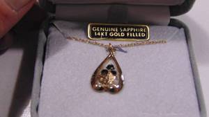 lot 46 image: Sapphire 14Kt Gold Filled Necklace