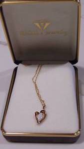 lot 47 image: Gold Filled Heart Necklace with Opal