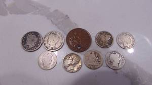 lot 63 image: 1906 & 1911 Liberty Head Nickel, 6- Other Dimes and 1929US Philippines one Centavo Coin