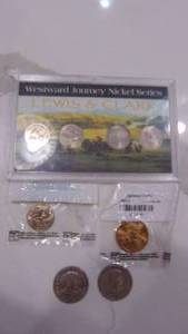 lot 67 image: Westward Journey Nickel Series, 2-1979D Susan B Anthony Dollars, Uncirculated Sacagawea 2000D Dollar and Uncirculated 2005D Nickel