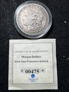 lot 06 image: 1879-S US MORGAN SILVER DOLLAR IN AIRTITE
