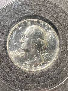 lot 12 image: 1964 US PROOF WASHINGTON QUARTER IN CASE