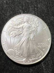 lot 27 image: 2025 AMERICAN SILVER EAGLE 1 TROY OZ .999 FINE SILVER