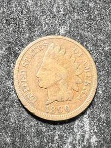 lot 38 image: 1890 US INDIAN HEAD CENT