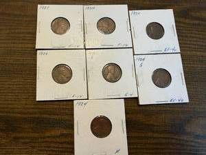 lot 22 image: 7 - 1920s Wheat Pennies