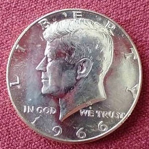 lot 40 image: Uncirculated 1966 40% Silver Kennedy Half Dollar