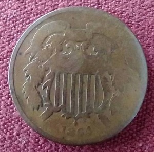 lot 43 image: Rare 1864 2 Cent Coin