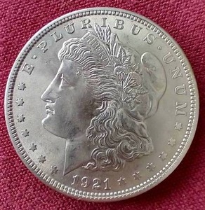 lot 50 image: Beautiful 1921 Morgan Dollar