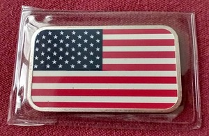 lot 58 image: U.S. Flag 1 oz Silver Bar