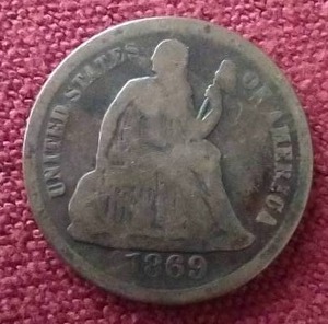 lot 60 image: 1869-S Liberty Seated Dime - Rare Date