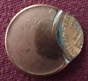 lot 64 image: Extreme Off-center Error Penny - Wow