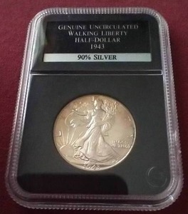 lot 76 image: Beautiful 1943 Walking Liberty Half Dollar