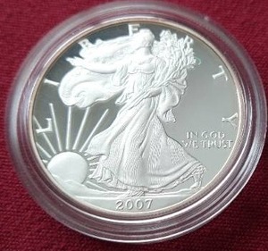 lot 86 image: 2007-W Proof 1 oz. American Silver Eagle
