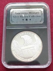 lot 101 image: Beautiful Declaration of Independence 1 oz Silver Round