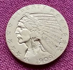 1909 Indian $5 Gold Coin