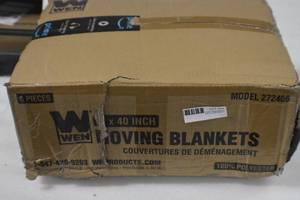 lot 54 image: WEN 272406 72-Inch by 40-Inch Heavy Duty Padded Moving Blankets, 6-Pack