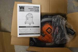 lot 81 image: WEN VC4710 10-Amp 5-Gallon Portable HEPA WetDry Shop Vacuum and Blower with 0.3-Micron Filter, Hose, and Accessories