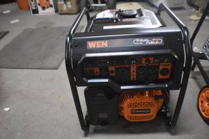 lot 90 image: WEN DF8000X 8000-Watt 120V240V Dual Fuel Portable Generator, Electric Start, 340cc, Transfer-Switch and RV-Ready with CO Shutdown Sensor