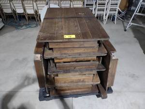 lot 78 image: (10) Sweetheart Farmer Tables, 46x30