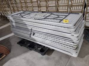 lot 96 image: (19) 8 Poly Folding Tables...