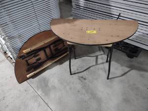 lot 104 image: (2) Half Moon Folding Tables, 48x24...