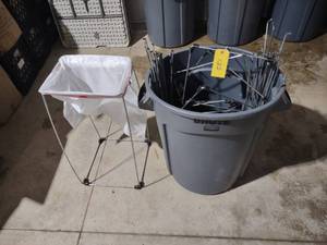 lot 135 image: Portable Trash Cans...