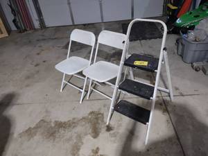 lot 139 image: Step Stool & (2) Chairs...