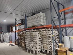 lot 143 image: (2) Sections Teardrop Pallet Rackin...