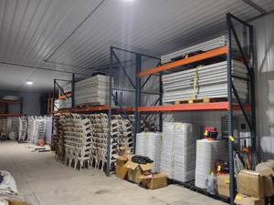 lot 142 image: (6) Sections Teardrop Pallet Rackin...