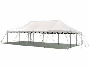 lot 21 image: White Vinyl Canvas Tent, 20x40...