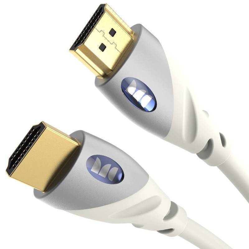 lot 883 image: Monster HDMI Cable 4k Ultra HD with Ethernet - Corrosion-Resistant 24k Rose Gold Contacts and V-Grip Connection - HDMI Cable for PS3 and Computer Monitor - 4 FT
