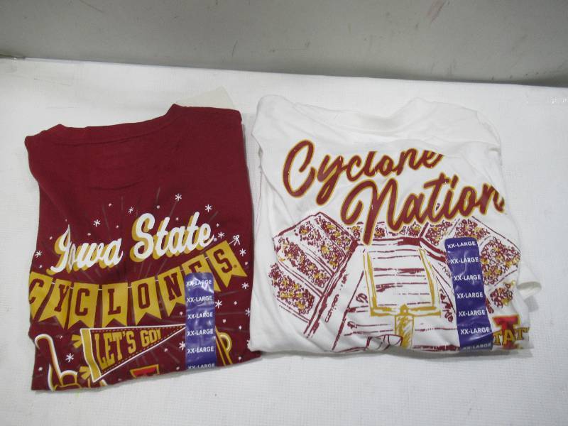 lot 452 image: PAIR of 2 NEW Iowa State Cyclones NCAA Mens Long Sleeve T-Shirts - XXL