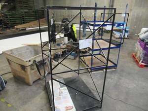 lot 111 image: Welded Black Metal Frame Built to Fit Onto Pallets with Flat Roof - Perfect for Projects