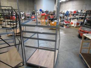 lot 129 image: Adjustable Gray Metal Frame Built to Fit Onto Pallets - Perfect for Projects